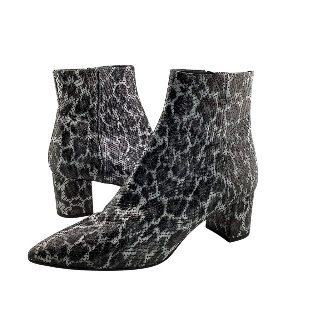 AGL Marette Leopard Ankle Womens Boots Size US 8.5 EU 38.5 Block Heel Snake Skin